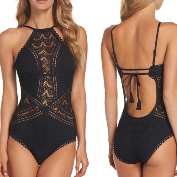 BECCA Other - Becca Crochet One-Piece Halter Swimsuit - As New